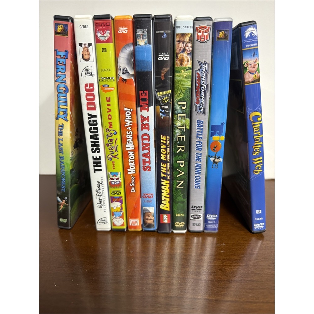 Dvd Lot 10 Shaggy Dog Rugrats Ferngully,‎ Dr. Seuss, Batman, Lego Stand By Me +